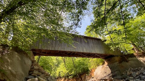 Walking around Bunker Hill Covered Bridge, NC