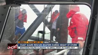 Coast Guard rescues boaters clinging to range light in Tampa Bay