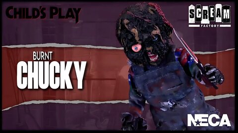 NECA Childs Play Retro Cloth Charred Chucky Scream Factory Exclusive @TheReviewSpot