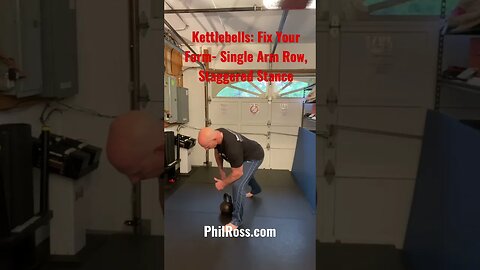 Kettlebells: Fix Your Form, Single Arm Row, Staggered Stance #masterphil #kettlebell #philross
