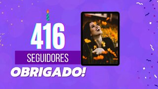 Obrigado pelos 400 inscritos no meu canal do Youtube !!!