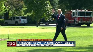 President seems to tame down tweets