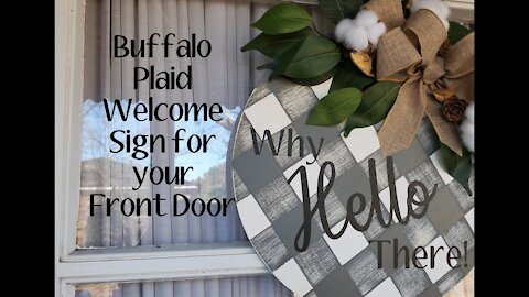Buffalo Plaid Welcome Sign for your Front Door