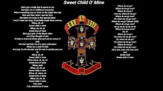 Guns N' Roses - Sweet Child O' Mine - Guns N' Roses lyrics [HQ]