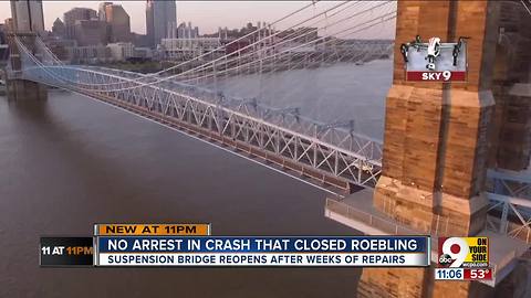 No arrest in crash that closed Roebling