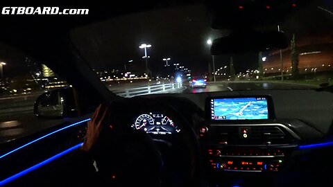 BMW X4M dark wet night driving slow [4k]