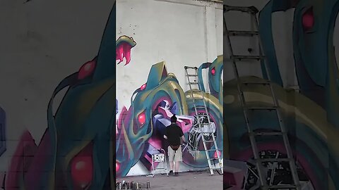 ABSOLUTELY INSANE SNAKE GRAFFITI PIECE 🐍😲 #graffitiart #graffiti #shorts