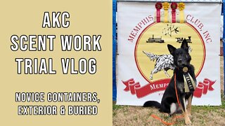 AKC Scent Work Trial - Novice Container, Exterior and Buried