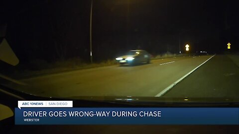 Driver goes wrong way during chase on San Diego freeway