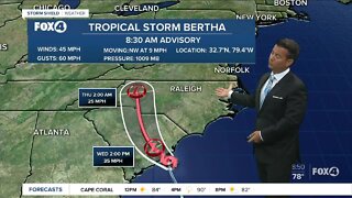 Tropical Storm Bertha forms off the South Carolina Coast
