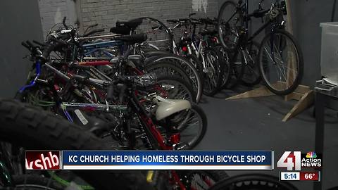 Shop lets people who are homeless volunteer to earn free bikes