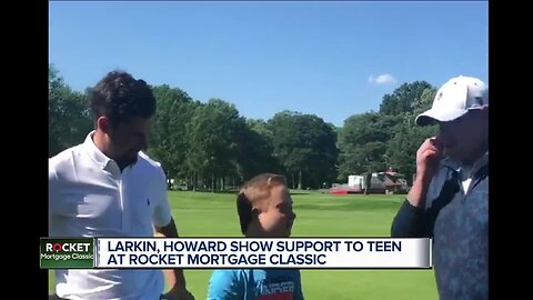 Dylan Larkin, Jimmy Howard show support for teen fighting cancer at Rocket Mortgage Classic