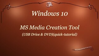 Windows - Microsoft Media Creation Tool (Windows 10) (quick tutorial)