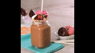 Chocolate Milkshake with Donuts