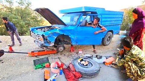 Nomadic Trials Perilous Accident on the road || Village life in Iran and Afghanistan