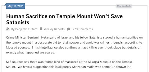 Benjamin Fulford - Human Sacrifice on Temple Mount Won’t Save Satanists