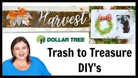 TRASH TO TREASURE ORNAMENT AND FALL SIGN WITH DOLLAR TREE ITEMS | UPCYCLING UGLY THRIFT CHALLENGE