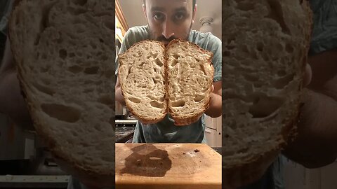 SOURDOUGH CRUMB SHOT #shorts #crumbshot #cutvid