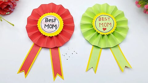 How to Make Mothers Day Paper Badge | Homemade Mother's Day Craft Ideas For School Projects