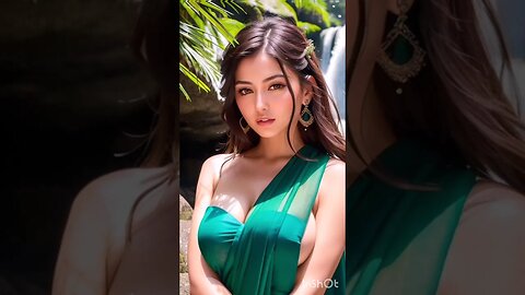 Supermodel Photoshoot in Green Sari | hot 🔥🔥 #photoshoot #beauty #actress #instagrammodels
