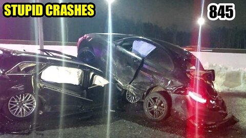 Stupid crashes 845 December 2023 car crash compilation