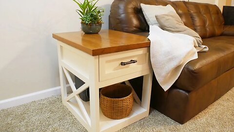 How To Make A Farmhouse Side Table with a Shaker Full Extension Drawer