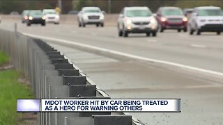 MDOT worker hit by car in work zone