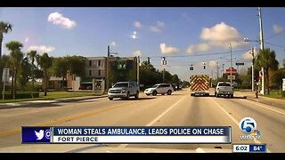 Dash cam footage released of police chasing stolen ambulance