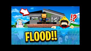 We Stopped a GIANT FLOOD in Roblox BROOKHAVEN RP