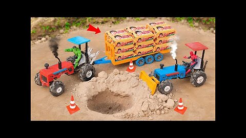 Mini tractor transporting Parle-G biscuit and Road Repair science project