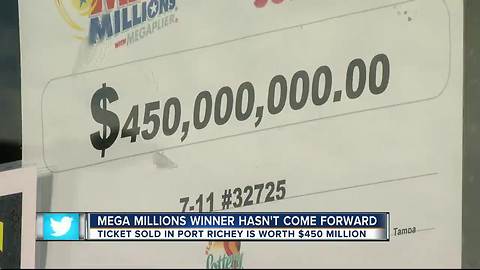 Pasco County $450 million lottery winner hasn't claimed prize yet
