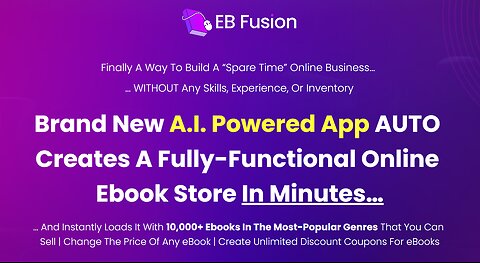 EBFusion Review | Creates A Fully-Functional Online Ebook Store In Minutes…