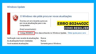 [Resolvido] Erro Windows Update 8024402c Windows 7