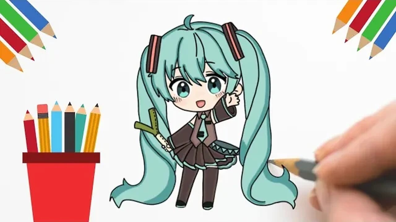 COMO DESENHAR HATSUNE MIKU - FÁCIL DE FAZER #hatsunemiku