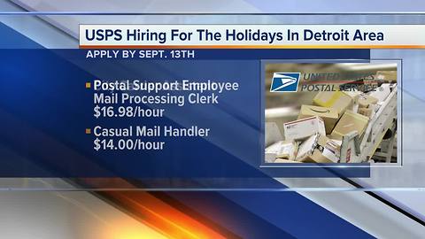 U.S. Postal Service hiring for the holidays in metro Detroti