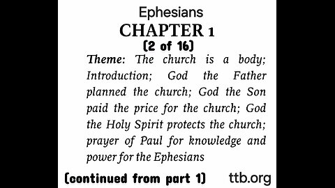 Ephesians Chapter 1 (Bible Study) (2 of 16)