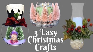 3 Easy Christmas Crafts | DIY Christmas Decor | DIY Snowman Decor | DIY Christmas Lantern