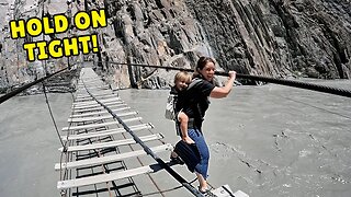 Crossing Pakistan’s Most DANGEROUS Bridge 🇵🇰 & Riding the New Hussaini Suspension Bridge Zipline!