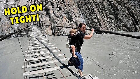 Crossing Pakistan’s Most DANGEROUS Bridge 🇵🇰 & Riding the New Hussaini Suspension Bridge Zipline!