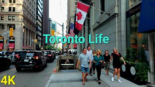 【4K】Evening summer walk in Downtown Toronto Canada 🇨🇦