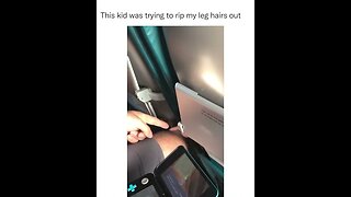 A kid trying to rip leg hairs