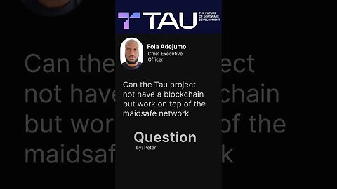 The Blockchain Framework | Tau: Revolutionizing Decentralized Applications💎
