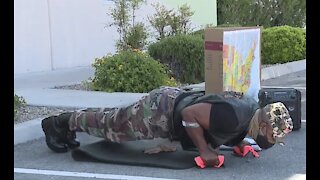 Sgt. Pushup visits Three Square food bank