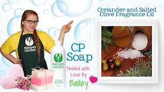 Soap Testing Coriander and Salted Olive Fragrance Oil- Natures Garden