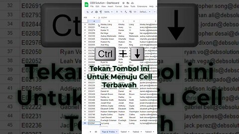 Shortcut Menuju Cell Terakhir - Google Sheets Tips & Tricks #belajaronline #googlesheets