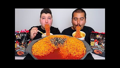 VOLCANO SPICY BATTLE • FIRE NOODLE RACE CHALLENGE • Mukbang & Recipe