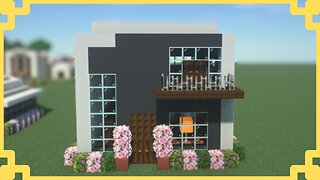 Modern House With White and Grey Concrete in Minecraft