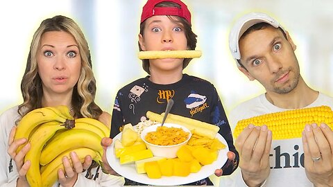 We only ate YELLOW FOODS for 24 HOURS! *food eating challenge