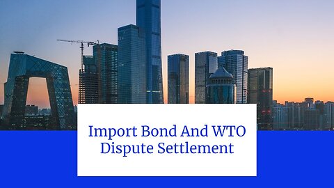 Import Bond and WTO Dispute Settlement: What You Need to Know