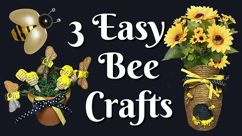 3 Easy Bee Crafts | DIY Bee Decor | DIY Bee Skep | Bee Vase Craft | DIY Faux Honey Dippers | Bee DIY